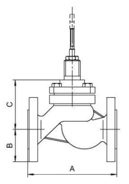 Клапан регулирующий двухходовой с электроприводом PSL325 A-220B, Ду200 Ру16 Z/1-200-500,0 Котельная автоматика